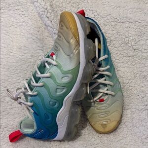 Nike Vapormax Plus Sneakers in Blue and Gold